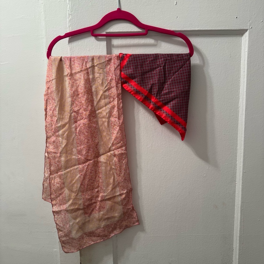 Asymmetrical Red and Cream Resort Skirt